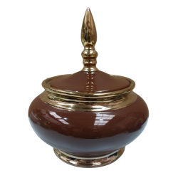 Sopera Porcelana Oya 29 x 24 cm (Marron con dorado) 12 in